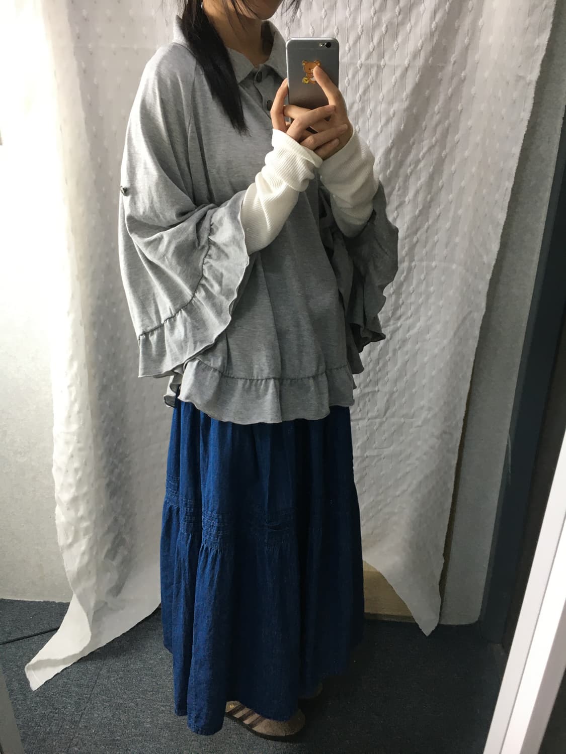 데님 캉캉 롱 스커트 상품이미지3