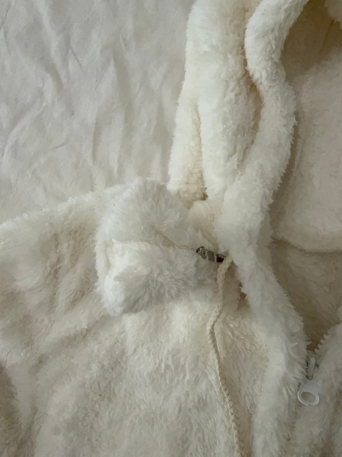 아이보리 퍼 폼폼이 토끼 후드집업 상품이미지5