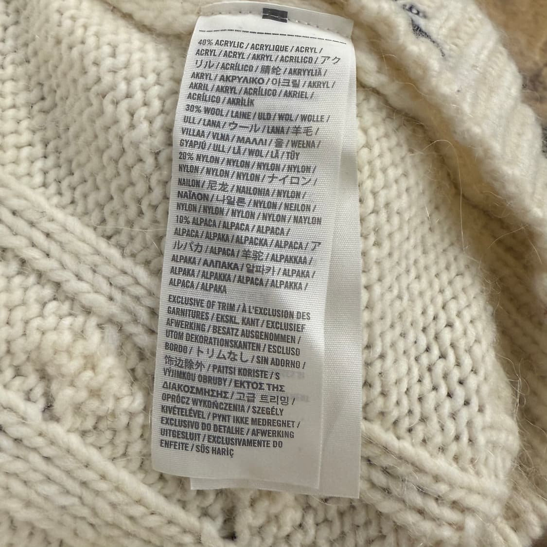 아베크롬비 화이트 크림 빈티지 모리 꽈배기 니트 가디건 상품이미지6