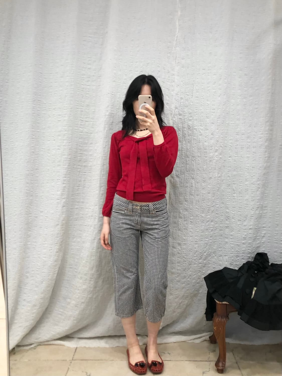 Ribbon red knit 상품이미지2
