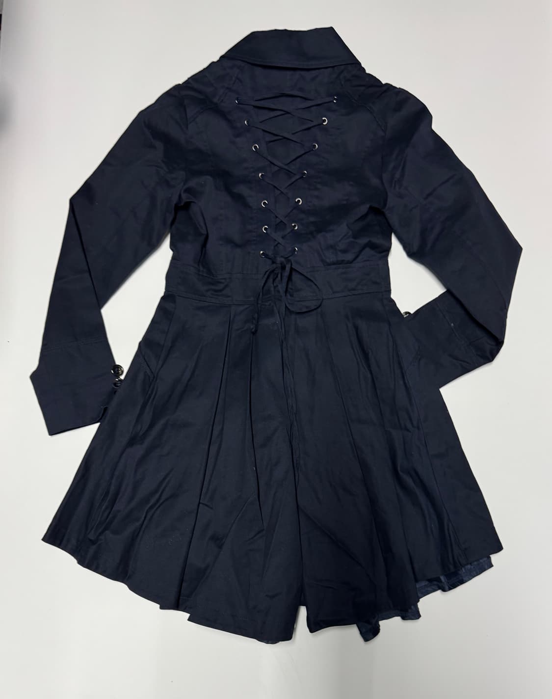 여성 아소스 asos 빈티지 트렌치코트 네이비 xs 상품이미지3