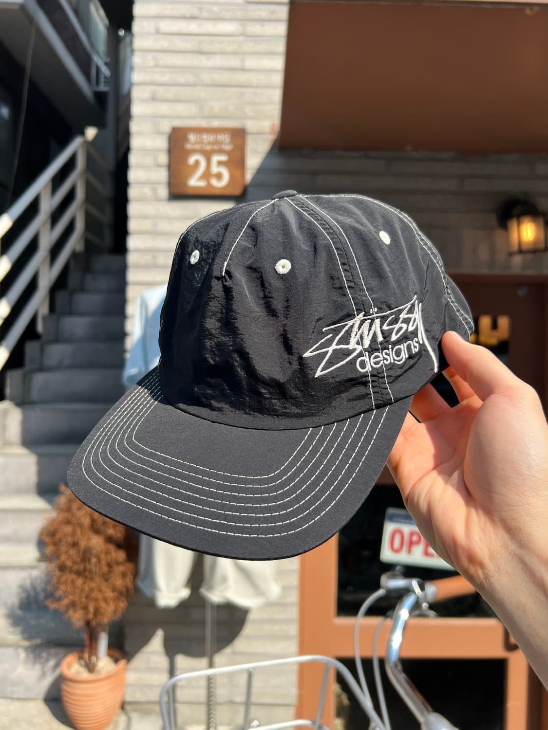 Stussy 스투시 재팬 블랙 나일론 볼캡 상품이미지1