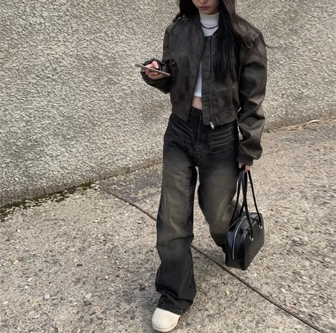 애니원모어 사루 레더 블루종 자켓 레더 점퍼 상품이미지1