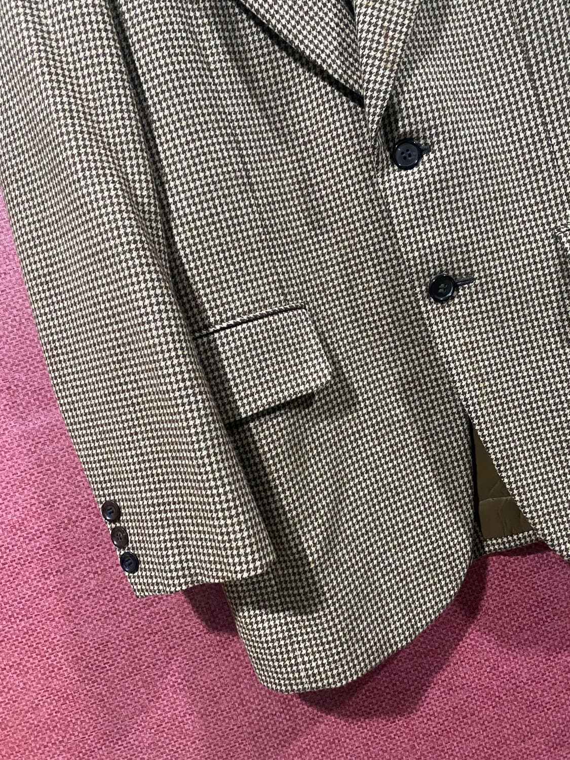 MEX 브라운 체크 울 블레이저 자켓 상품이미지3