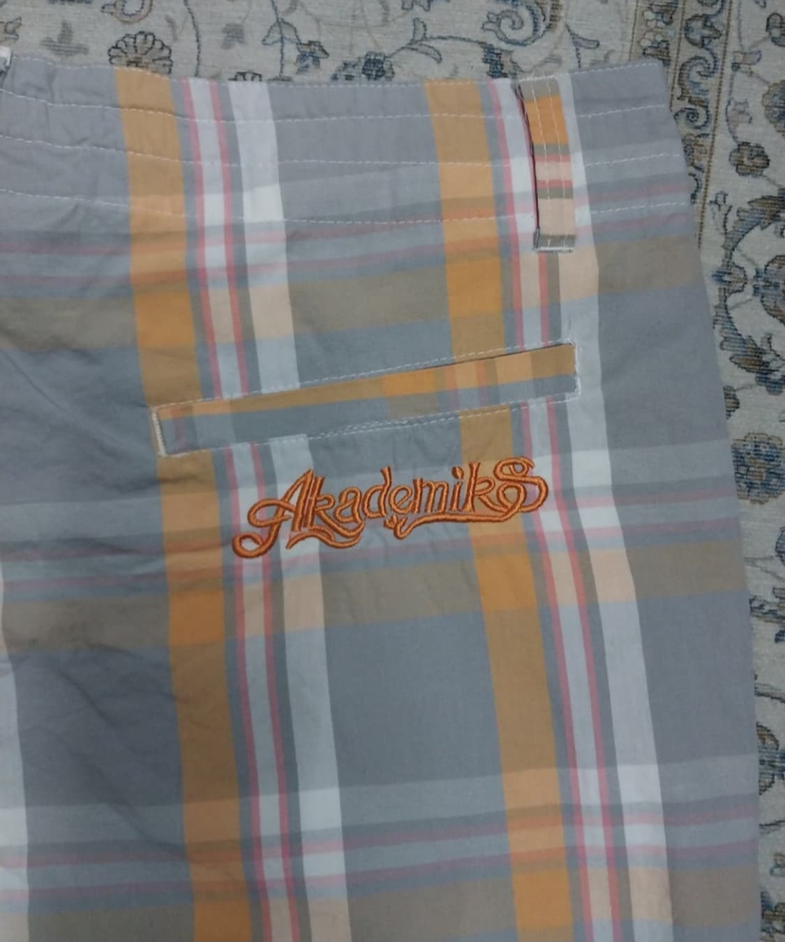 90s 올드스쿨 아카데믹스 체크 스트링 하프팬츠 38사이즈 상품이미지4