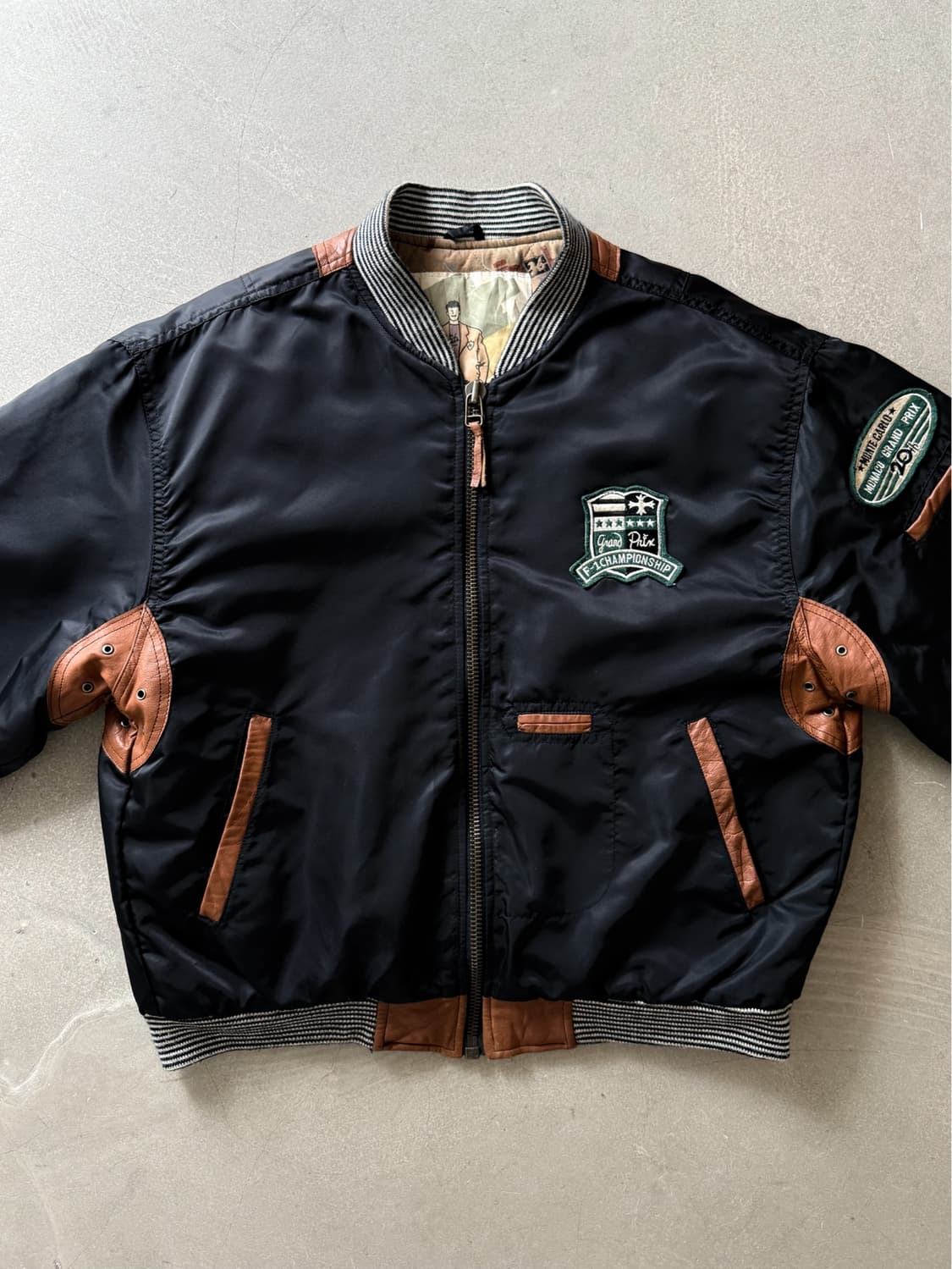 90s Free Action Racing Bomber Jacket 상품이미지5