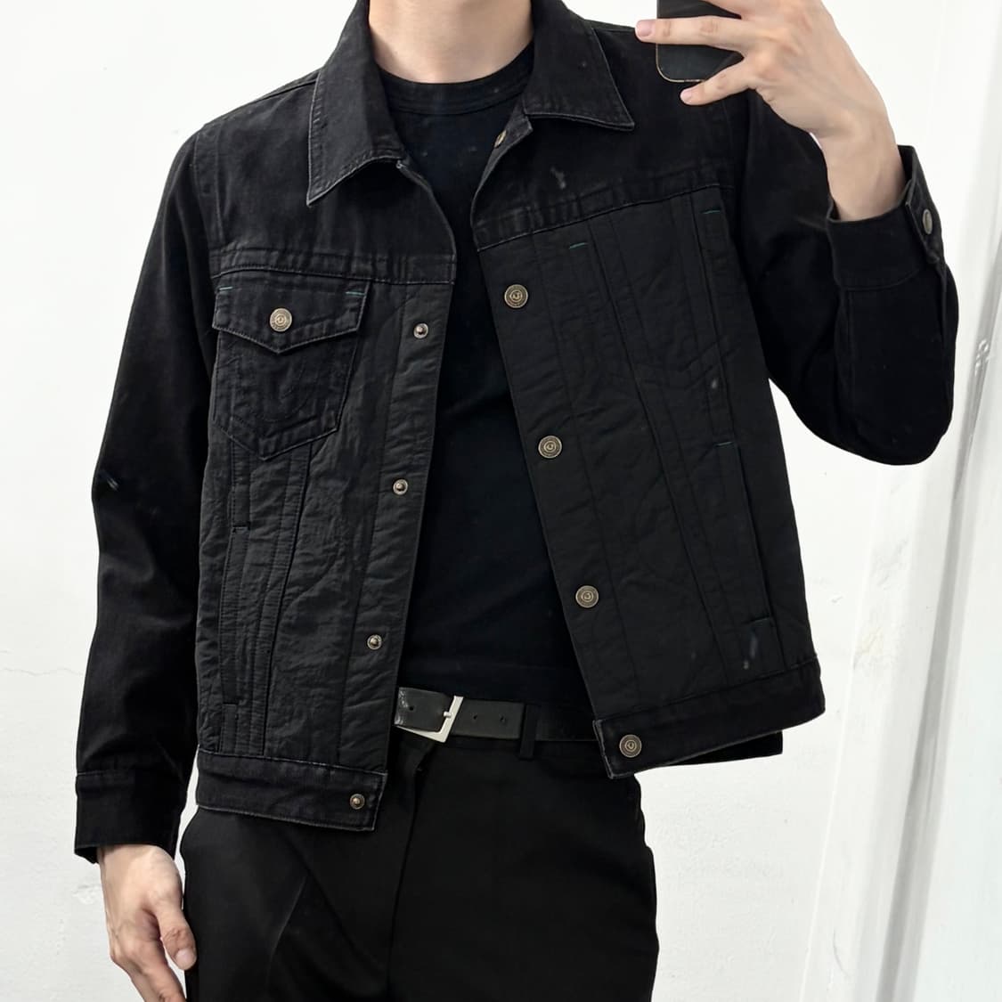 트루릴리전 나일론 믹스드 데님 트러커 자켓 상품이미지1
