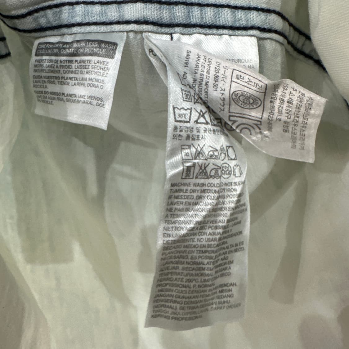 리바이스 웨스턴 데님 롱청남방 여성M 상품이미지5