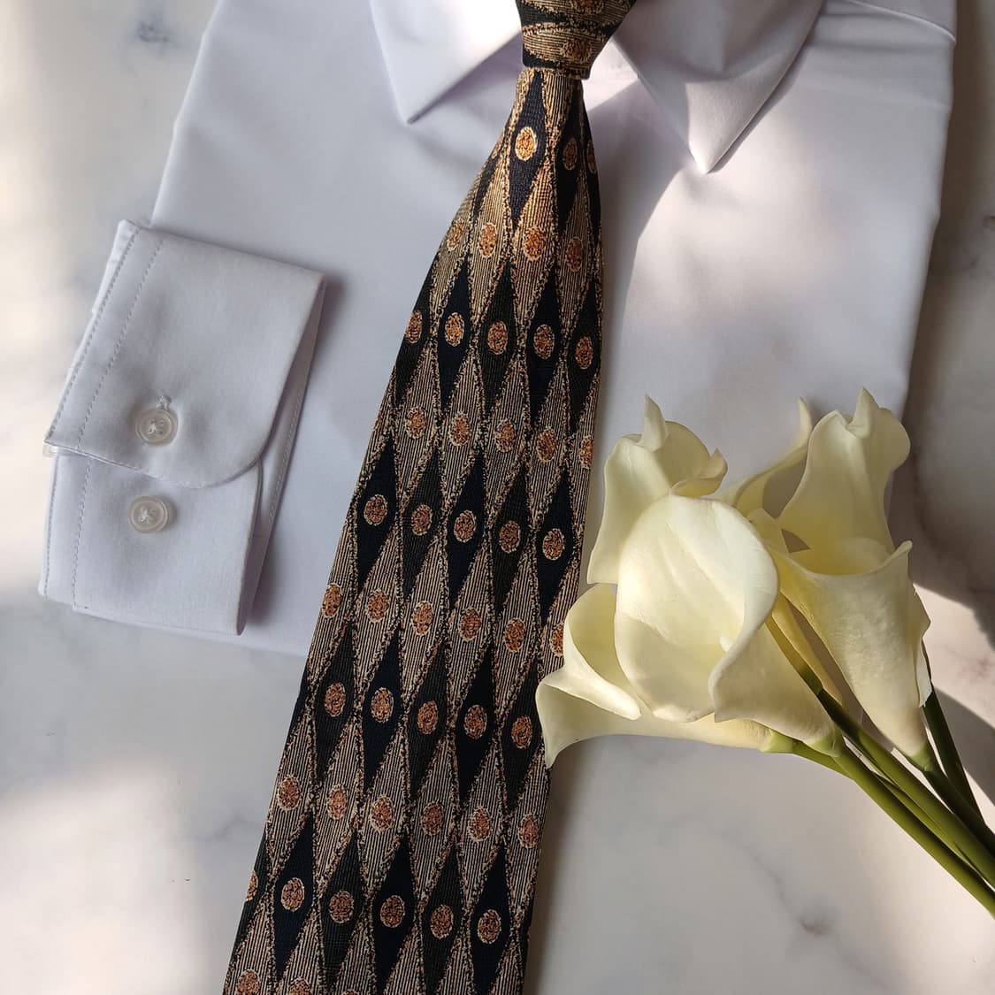 니나리치 브라운 패턴 넥타이 9.5cm A+등급 A19744 상품이미지7