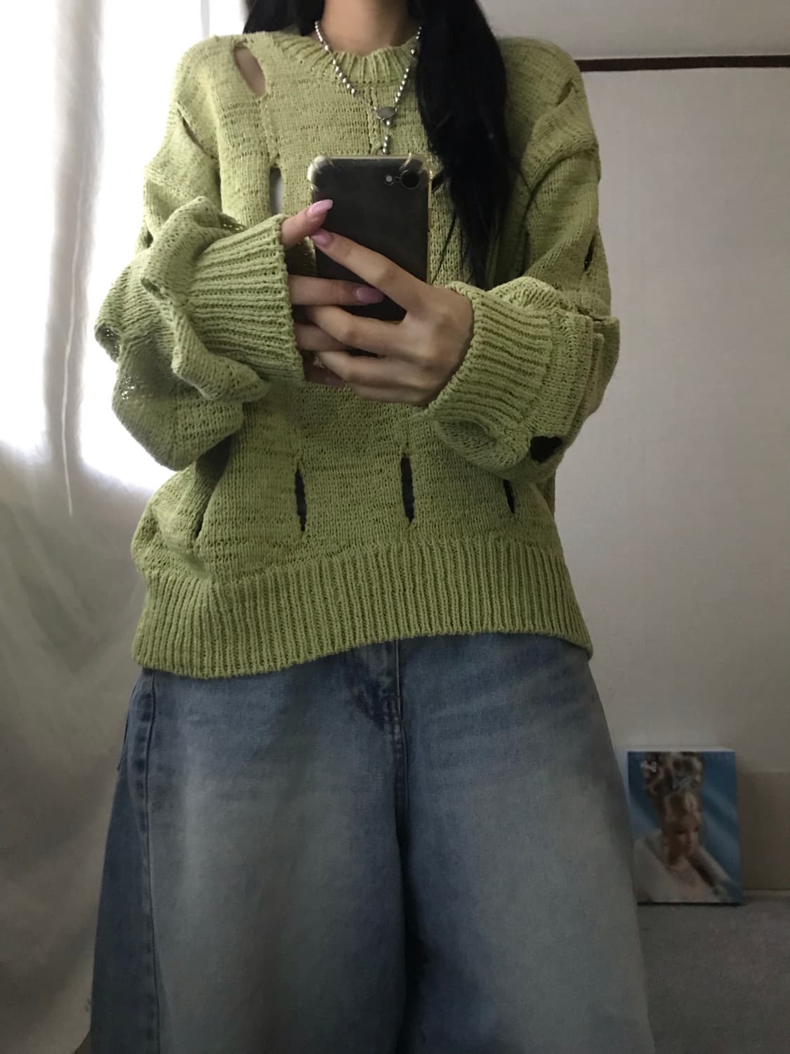 더오픈프로덕트 말차 그런지 니트 상품이미지6