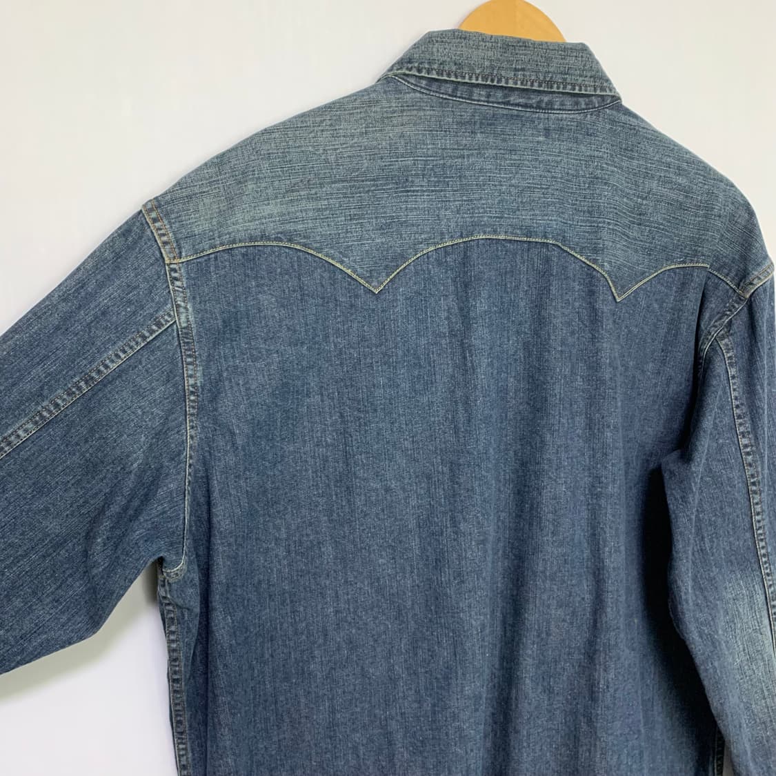에드윈 버튼 워싱 데님 셔츠 남녀공용 y2k 웨스턴빈티지 00s 스트릿 상품이미지4