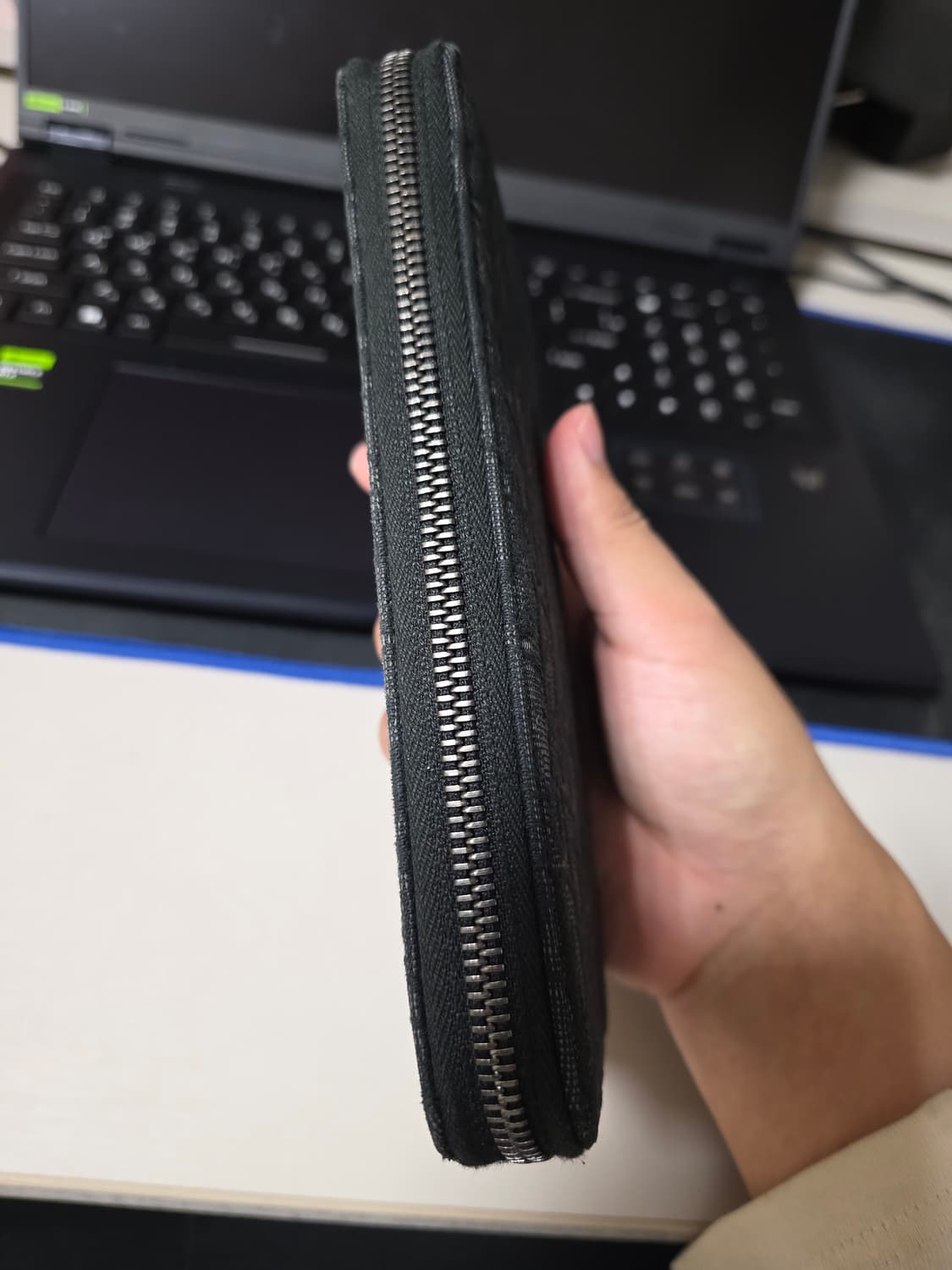 디올 오블리크 버티컬 롱 지퍼 지갑 블랙 상품이미지5