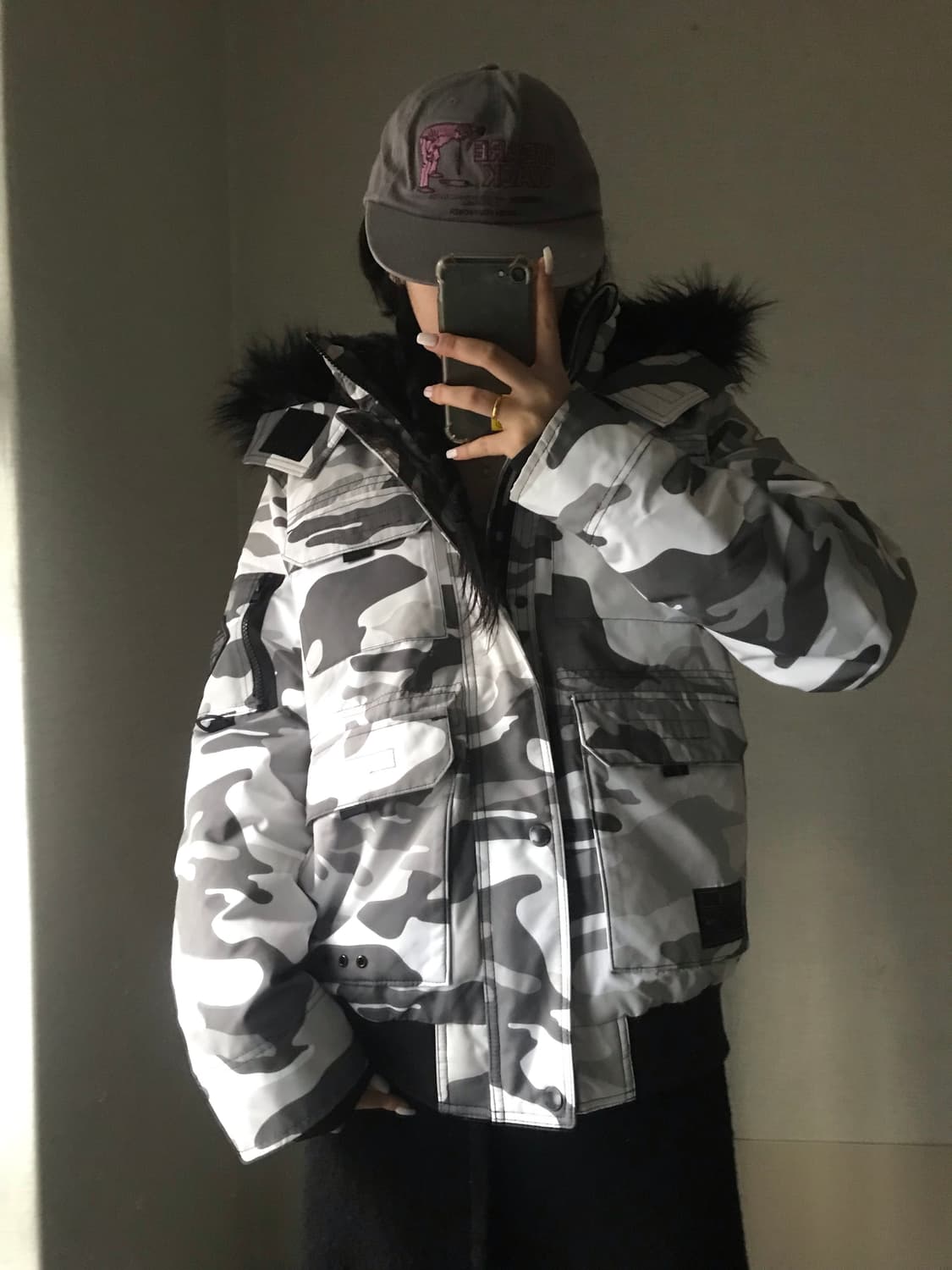 홀리스터 화이트 카모 울프죠패딩 상품이미지4