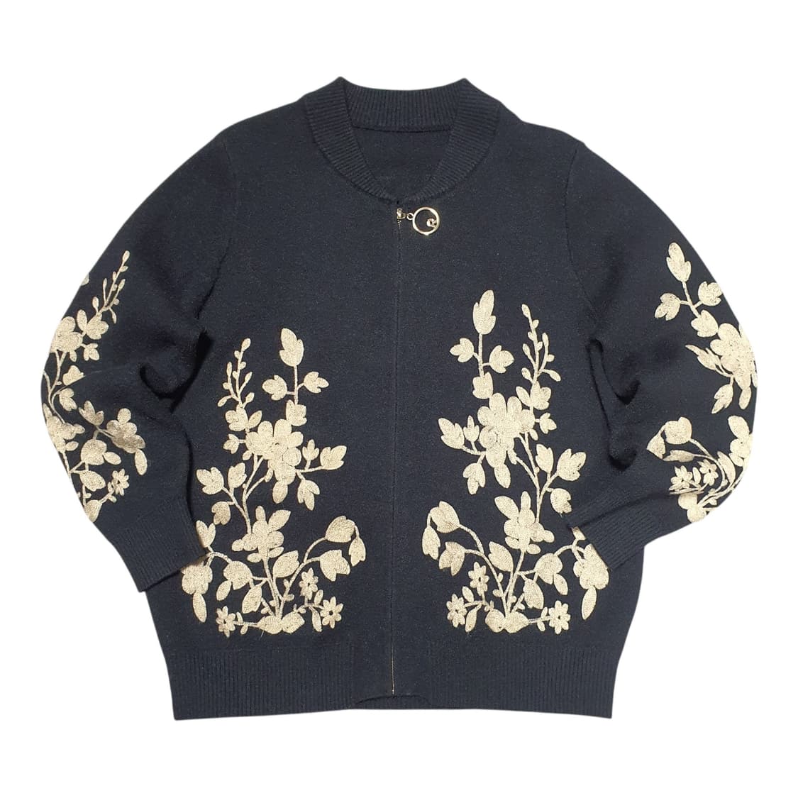 ✨ (바배) 꽃 자수 니트 집업  상품이미지1