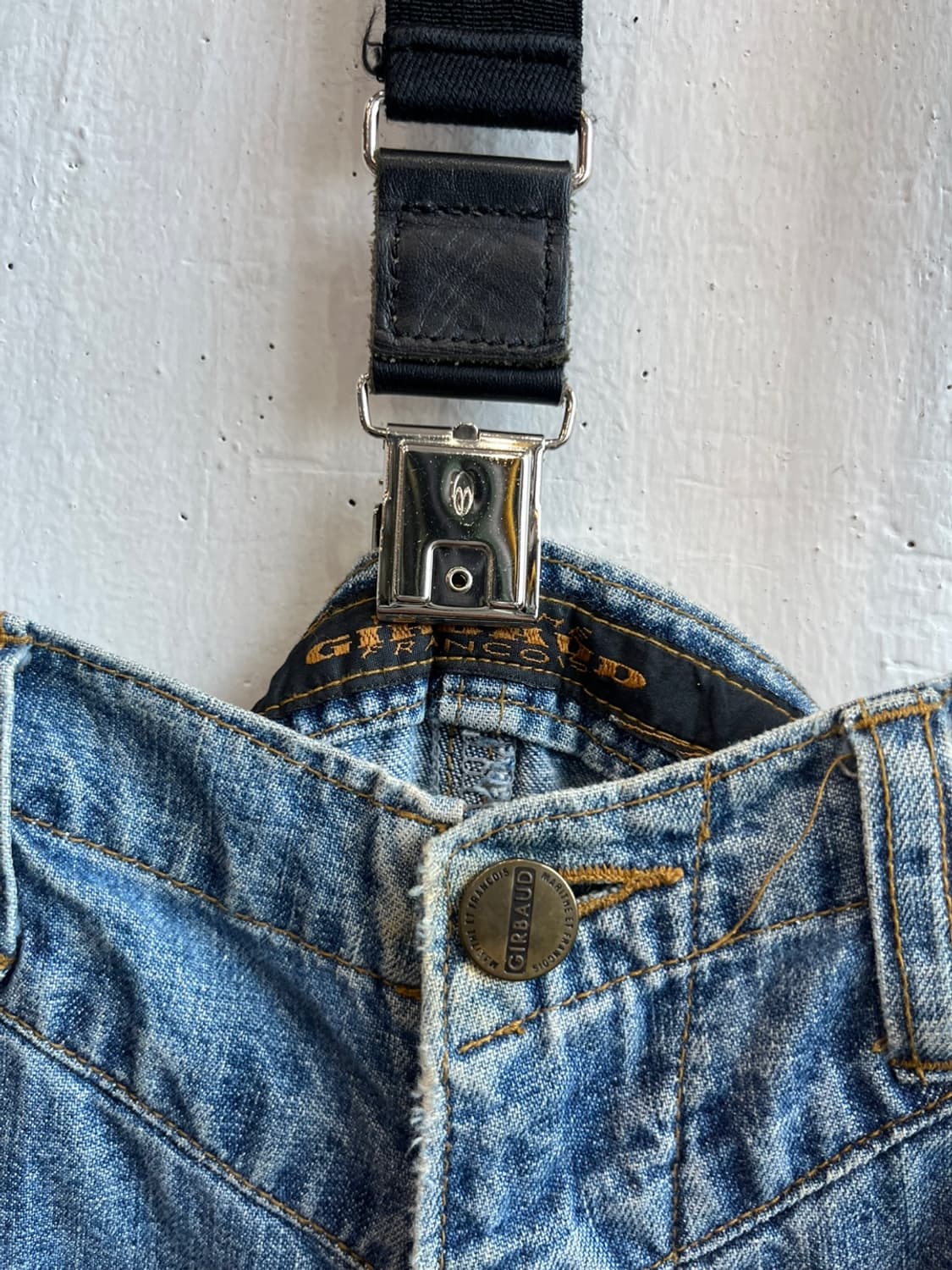 빈티지 마리떼프랑소와저버 하프 데님 오버롤 Made in JAPAN 상품이미지5