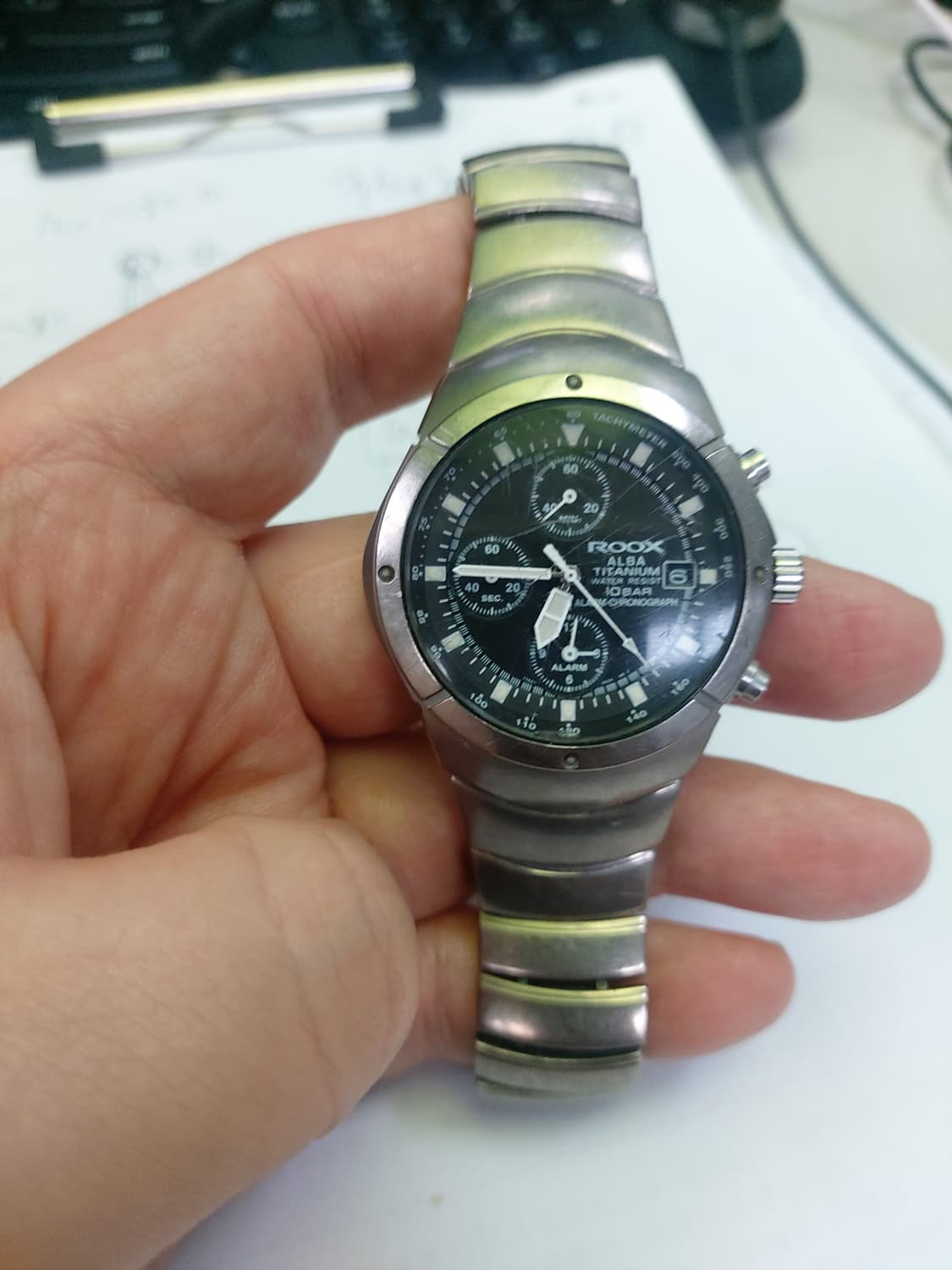 ROOX 알바 티타늄 크로노그래프 남성 시계 상품이미지1