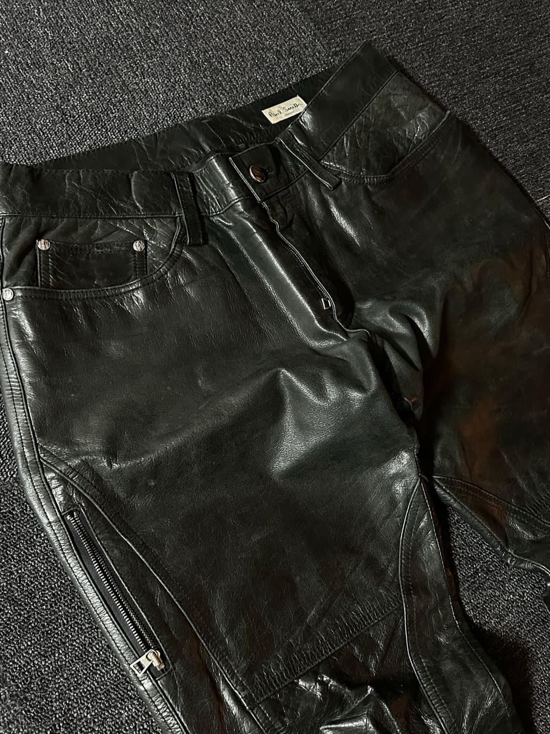 90‘s Paul smith London  일본판 소가죽 레더 팬츠 상품이미지6
