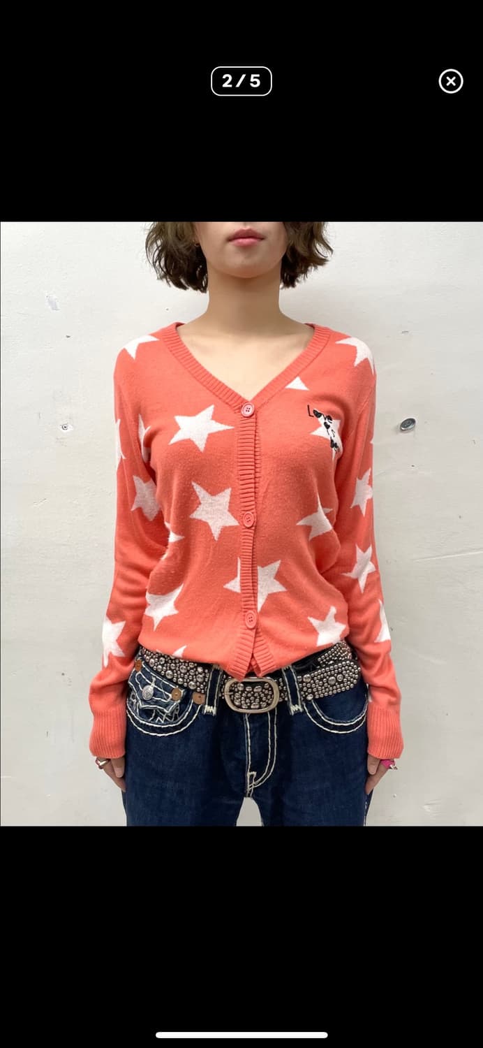 별 레터링 가디건 펑크 빈티지 히피 니혼진  상품이미지2