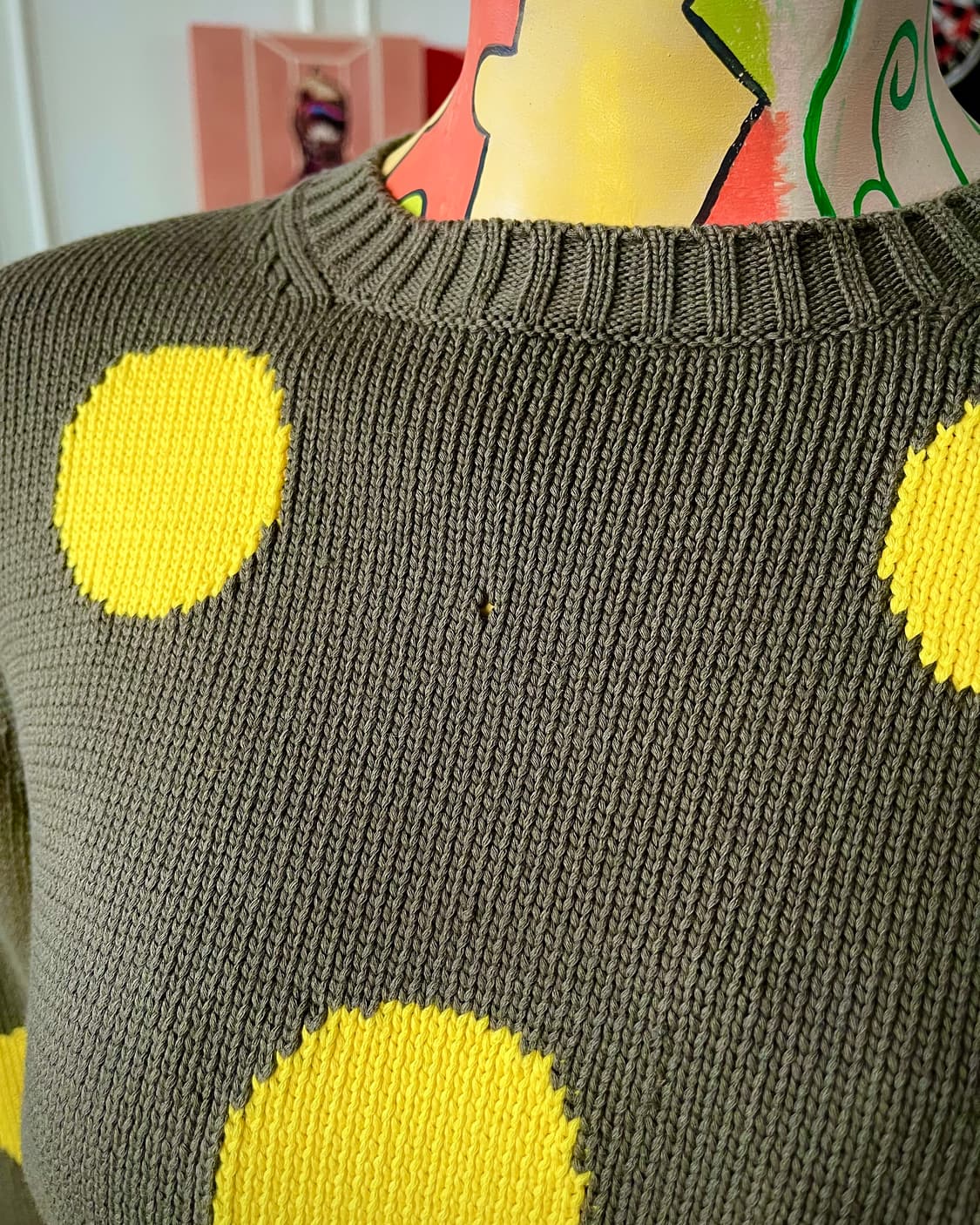 Max Mara Yellow Big Dot Knit Sweater 상품이미지2