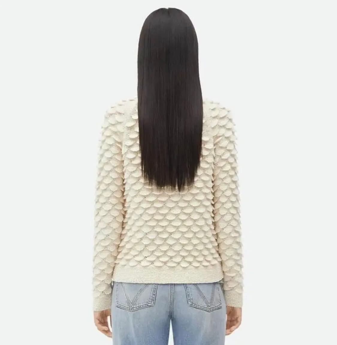 [미개봉 새상품] 보테가베네타 피쉬스케일 울가디건 베이지 Large 상품이미지2