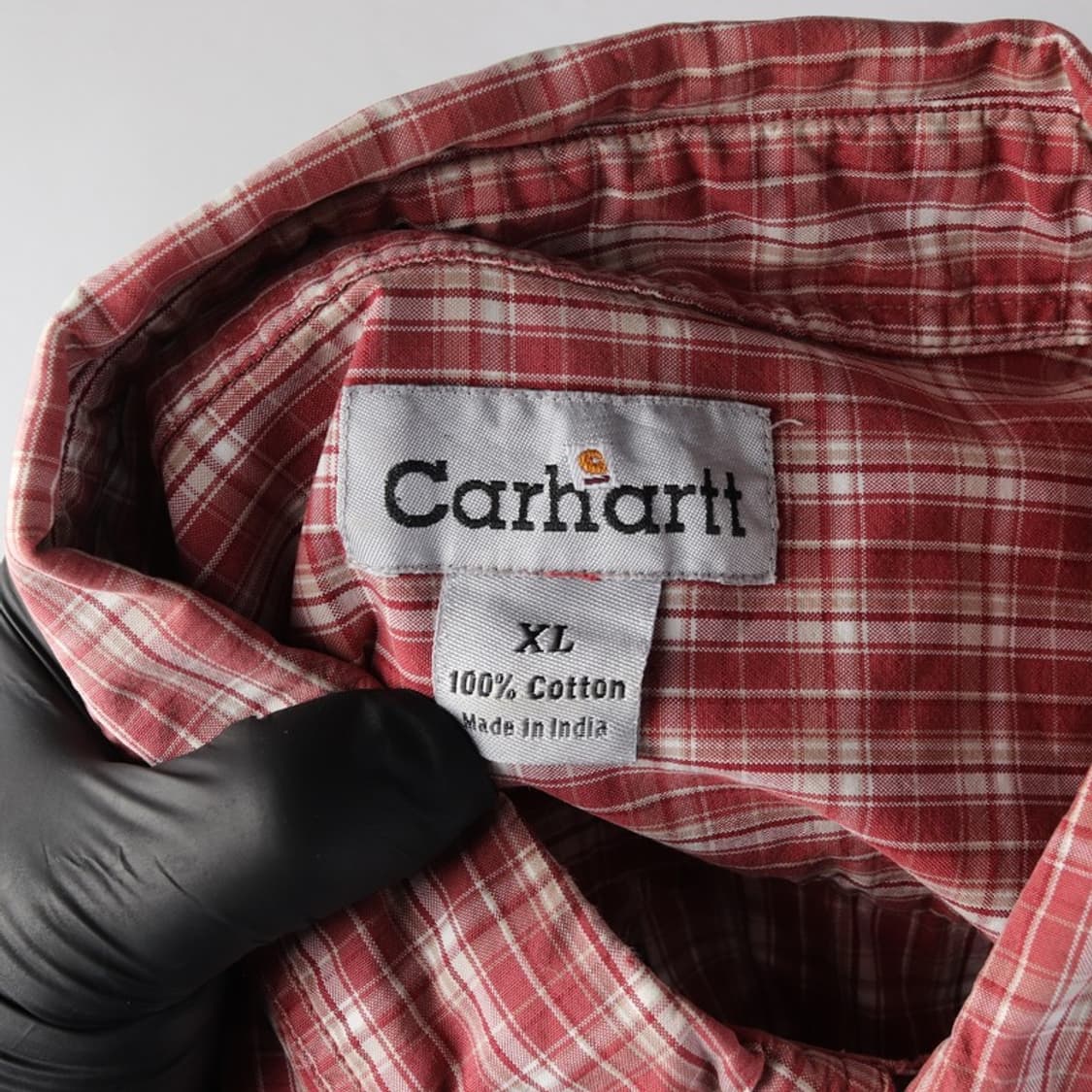 칼하트 워크웨어 레드 체크 반팔 셔츠 XL 상품이미지5