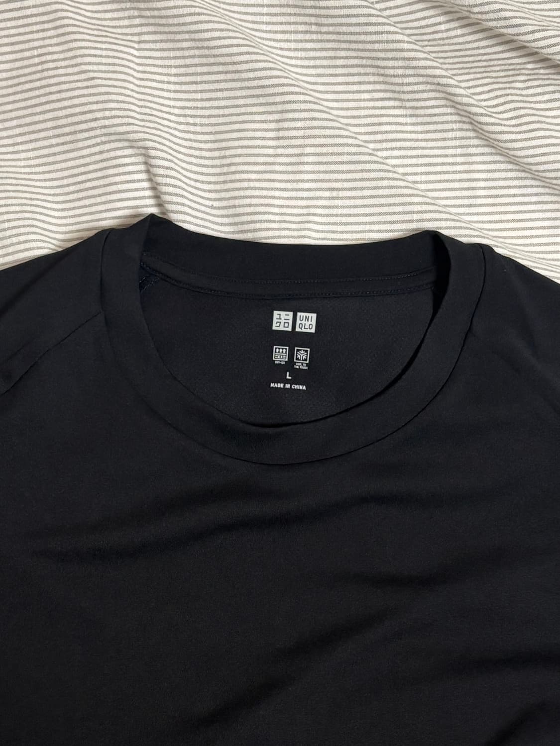 (새상품) 유니클로 DRY-EX 티셔츠 L 블랙 2장 상품이미지6