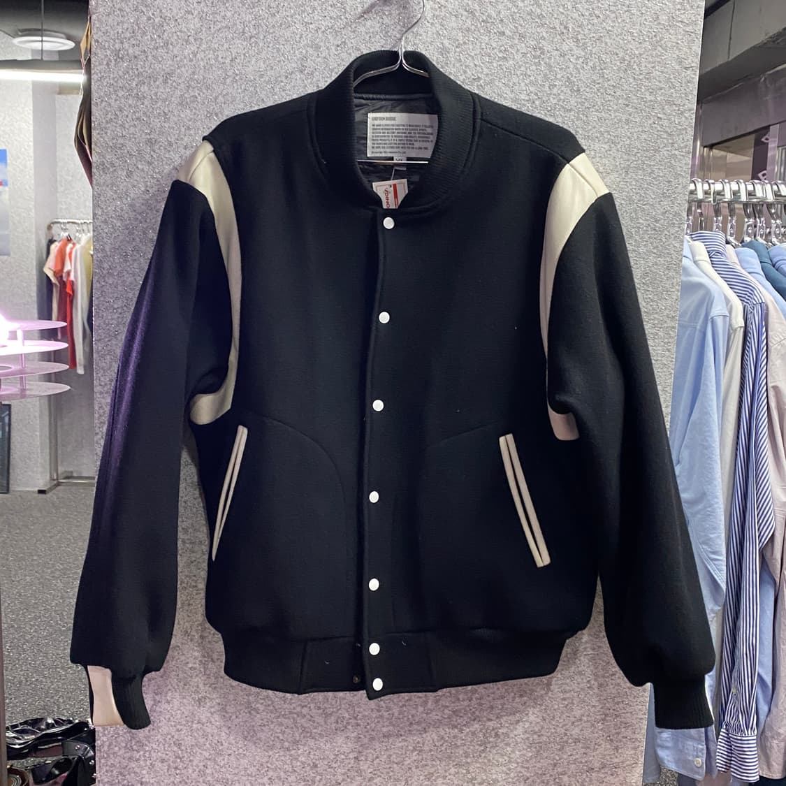 유니폼 브릿지 블랙 바시티 자켓 B3272 상품이미지2