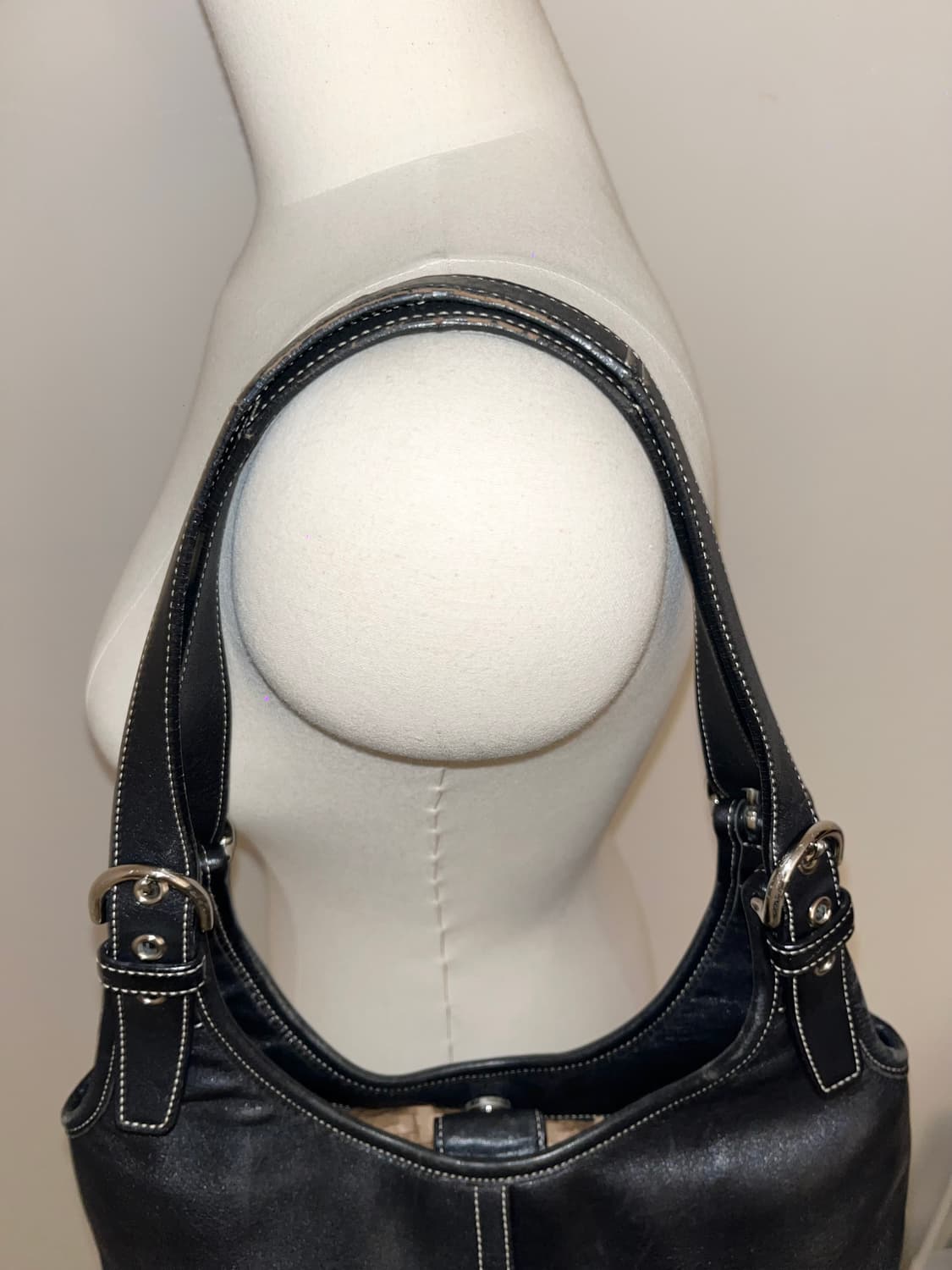 📦Coach black leather shoulder bag  상품이미지6
