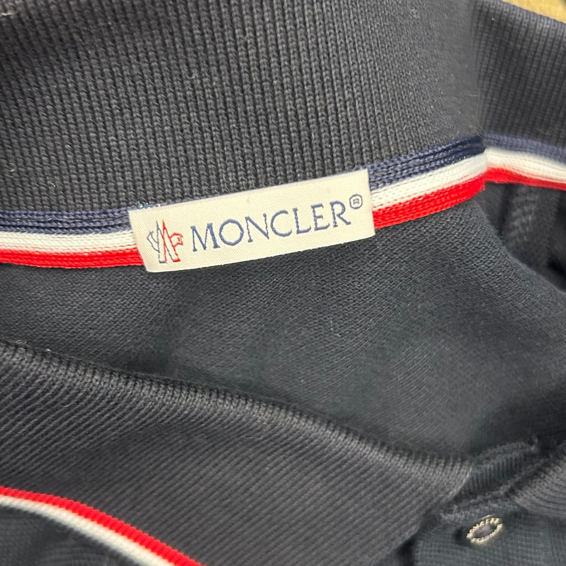 M 몽클레어 네이비 카라 반팔티 상품이미지4