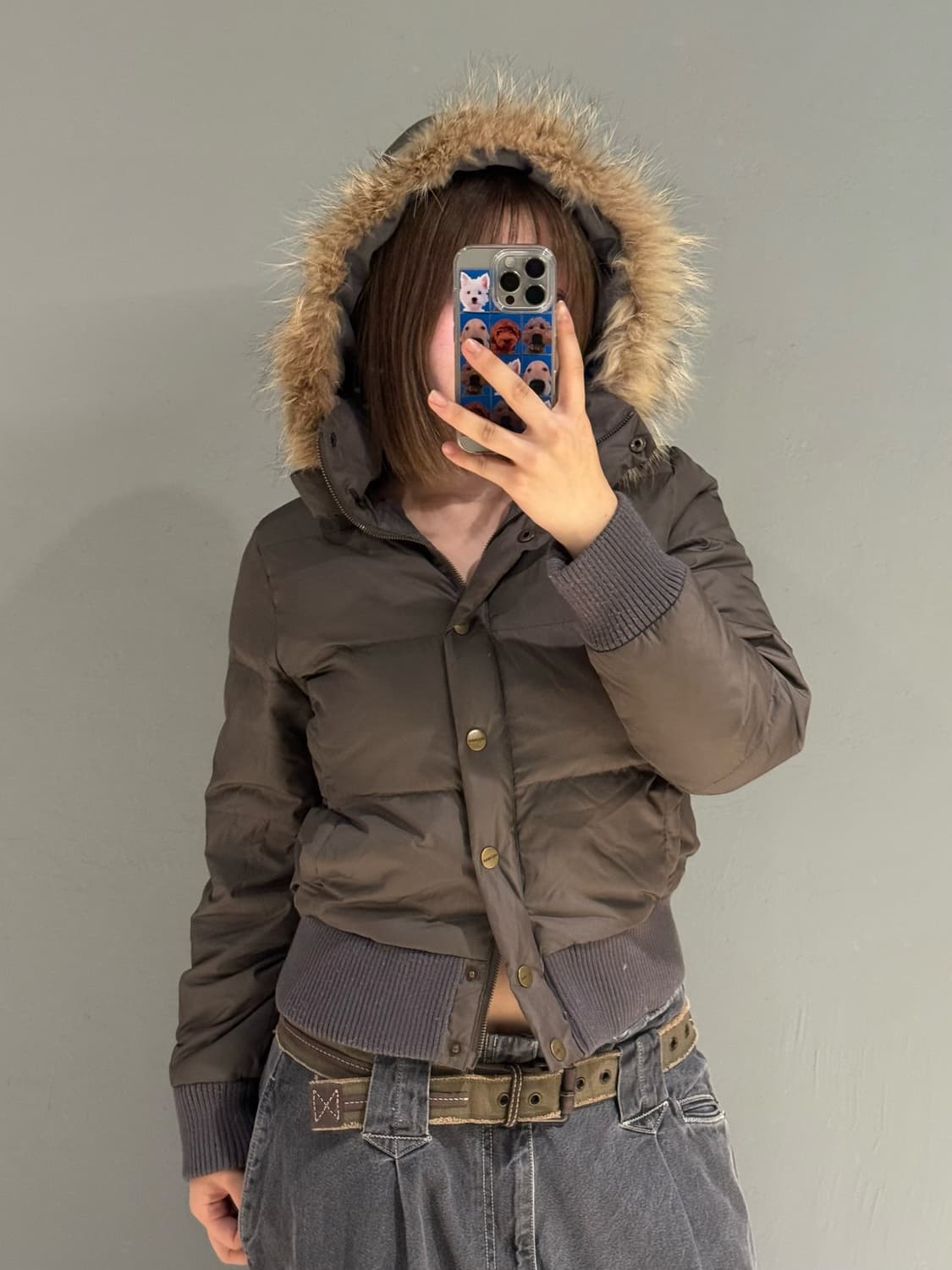 hood fur detail 2-way zipper padding 상품이미지2