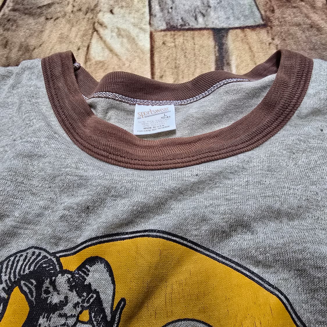 Vintage 80s Sportswear 링거 티셔츠 L 상품이미지10