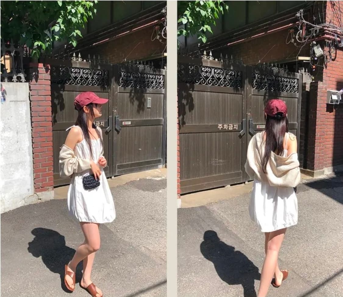 [새상품] 데일리마켓 화이트 벌룬 끈원피스 슬리브리스 상품이미지5