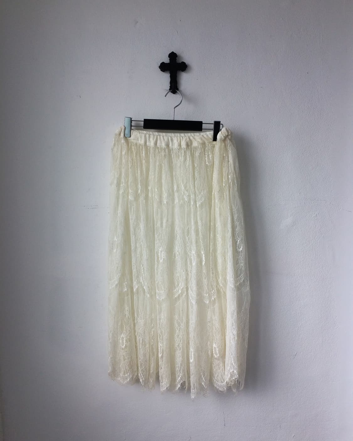 Lace sha layered long skirt 상품이미지1