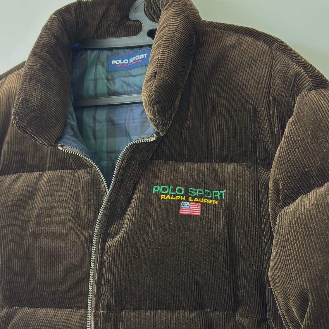 폴로 랄프로렌 코듀로이 패딩 브라운 XL 상품이미지4