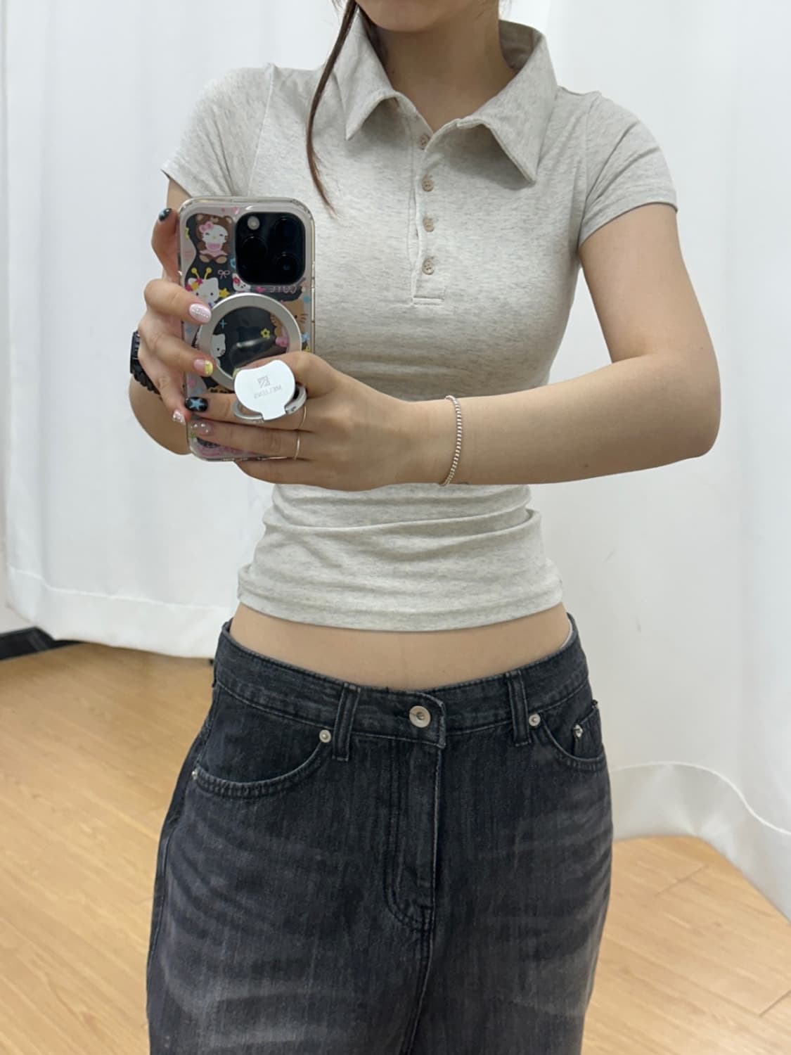 아워캐비넷 Bonata collar tee (oatmeal) 상품이미지1