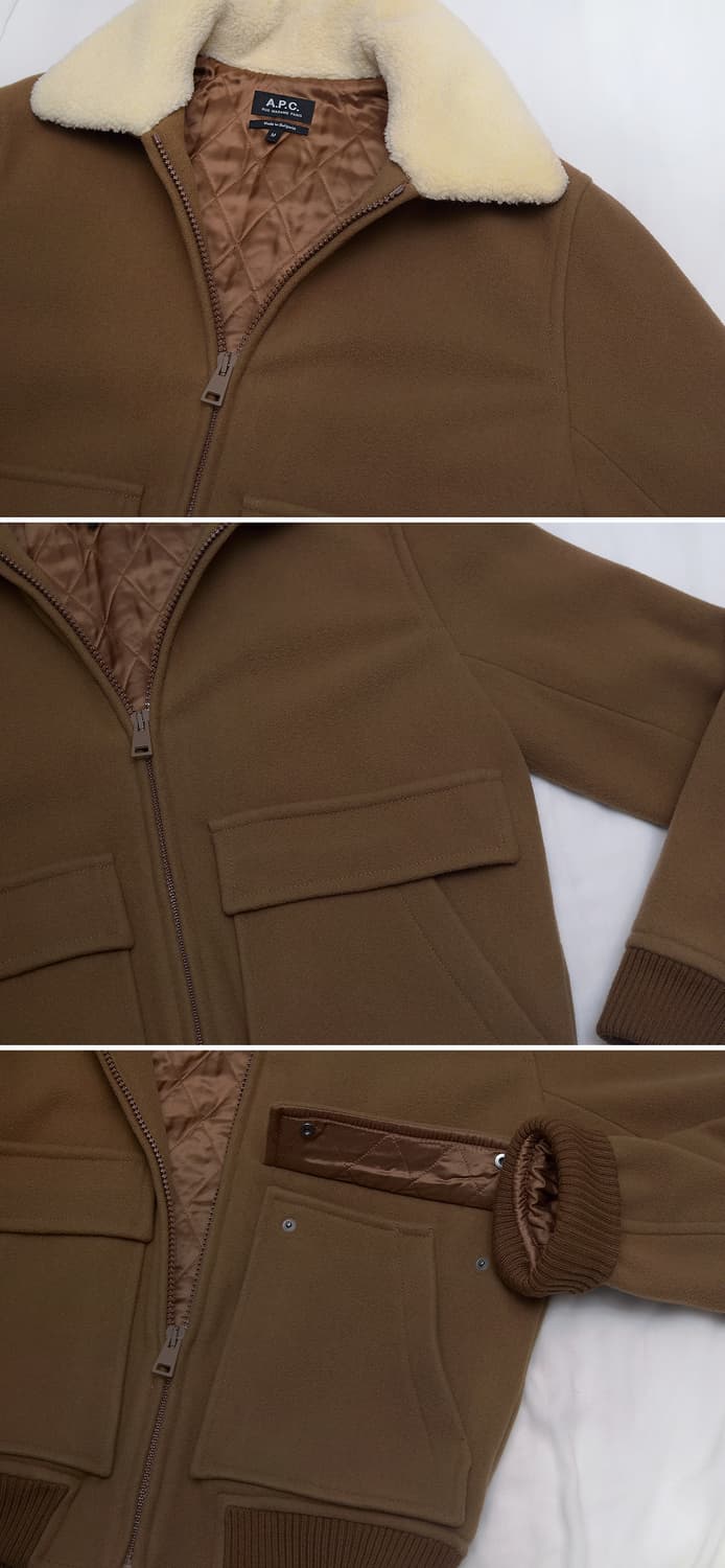 아페쎄 (a.p.c) 브론즈 시어링 집업 봄버 울자켓 (M / 100) 상품이미지8