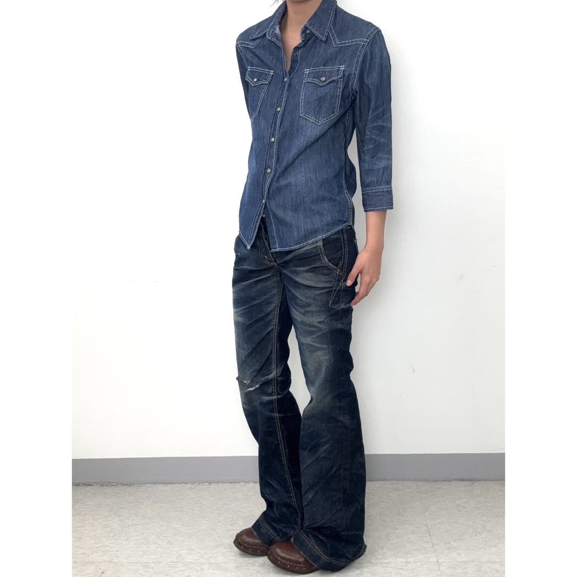 빈티지 웨스턴 데님 셔츠 상품이미지3