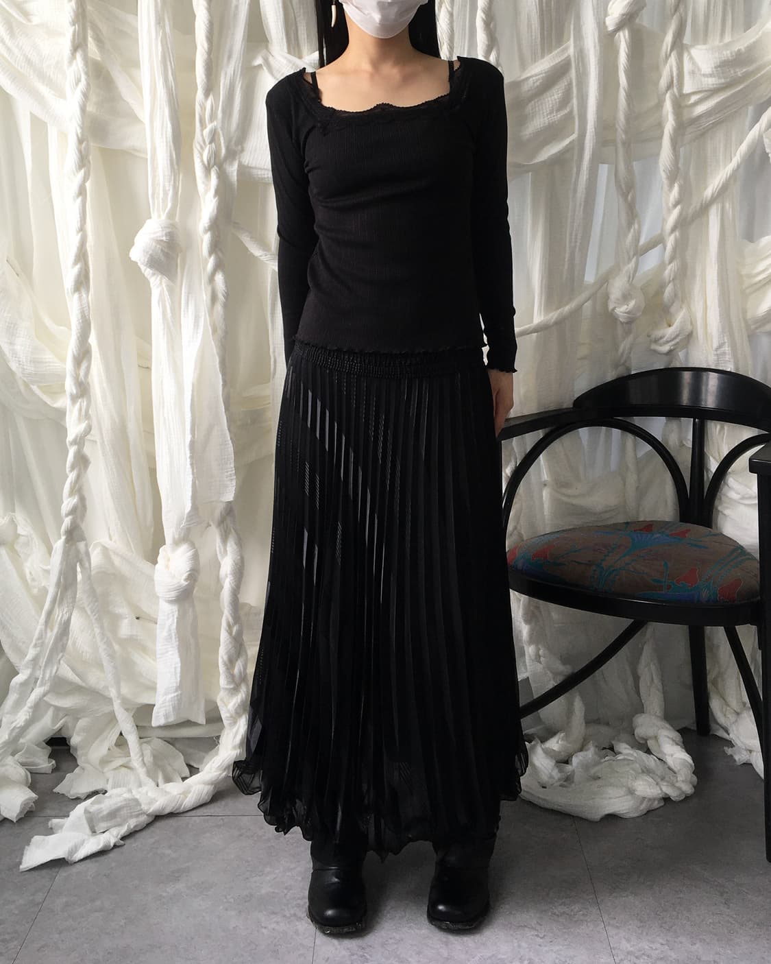 Pattern pleats skirt 상품이미지5