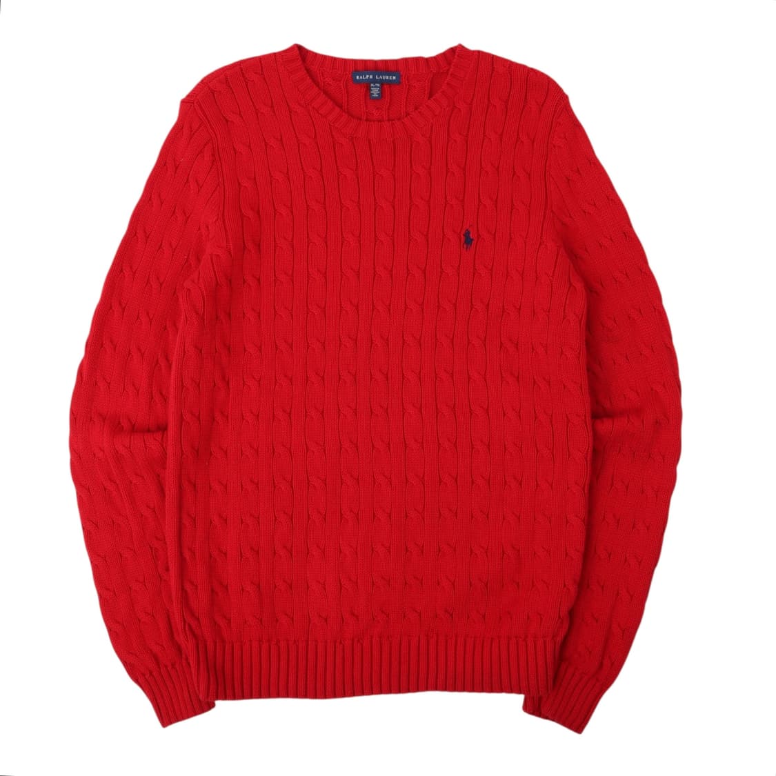 폴로 랄프로렌 레드 코튼 케이블 니트 상품이미지1