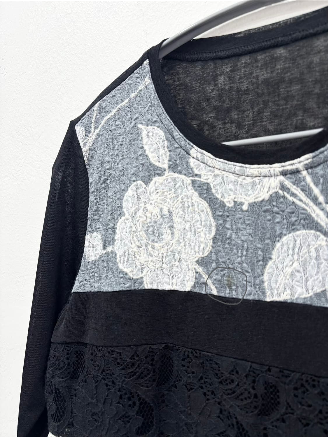 빈티지 7부 소매 매쉬탑 상품이미지2