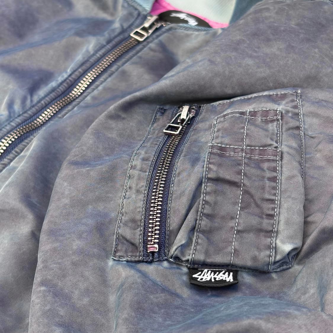 STUSSY DYED NYLON BOMBER NAVY 상품이미지4