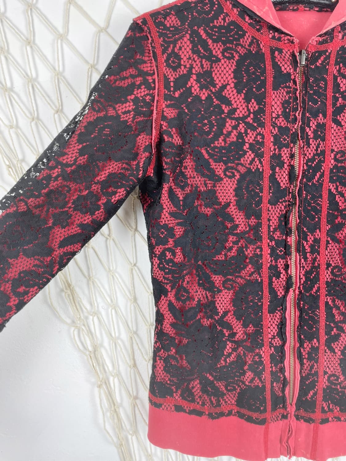 Rose see-through hooded zip-up 상품이미지9