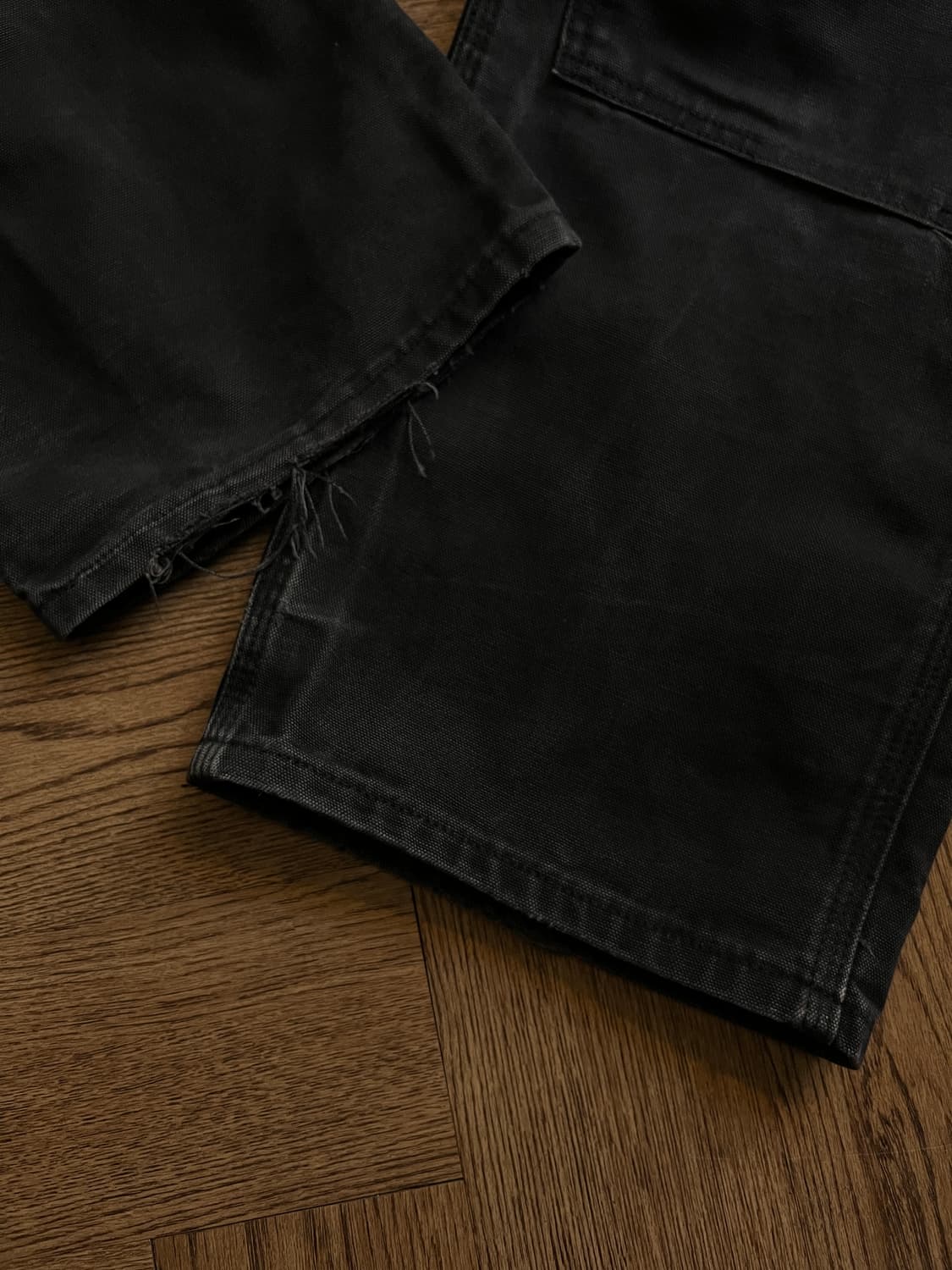 [36]칼하트 Made in USA 빈티지 페이딩 블랙 더블니 워크 팬츠 상품이미지6