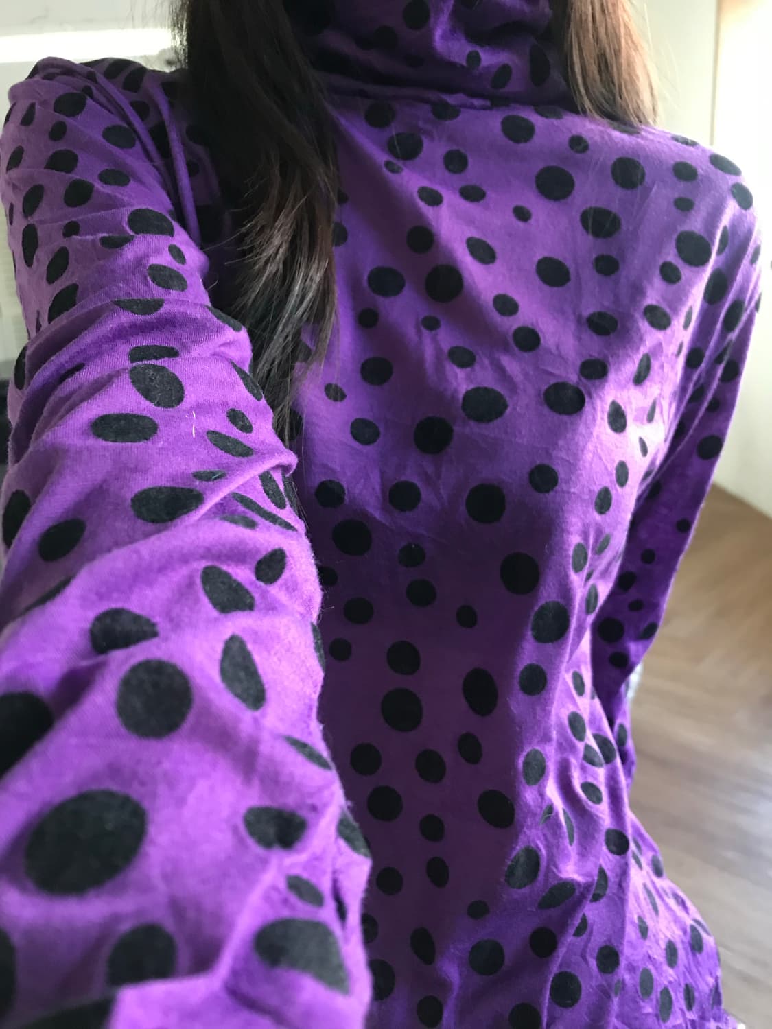 vintage purple dot turtle neck top 상품이미지5