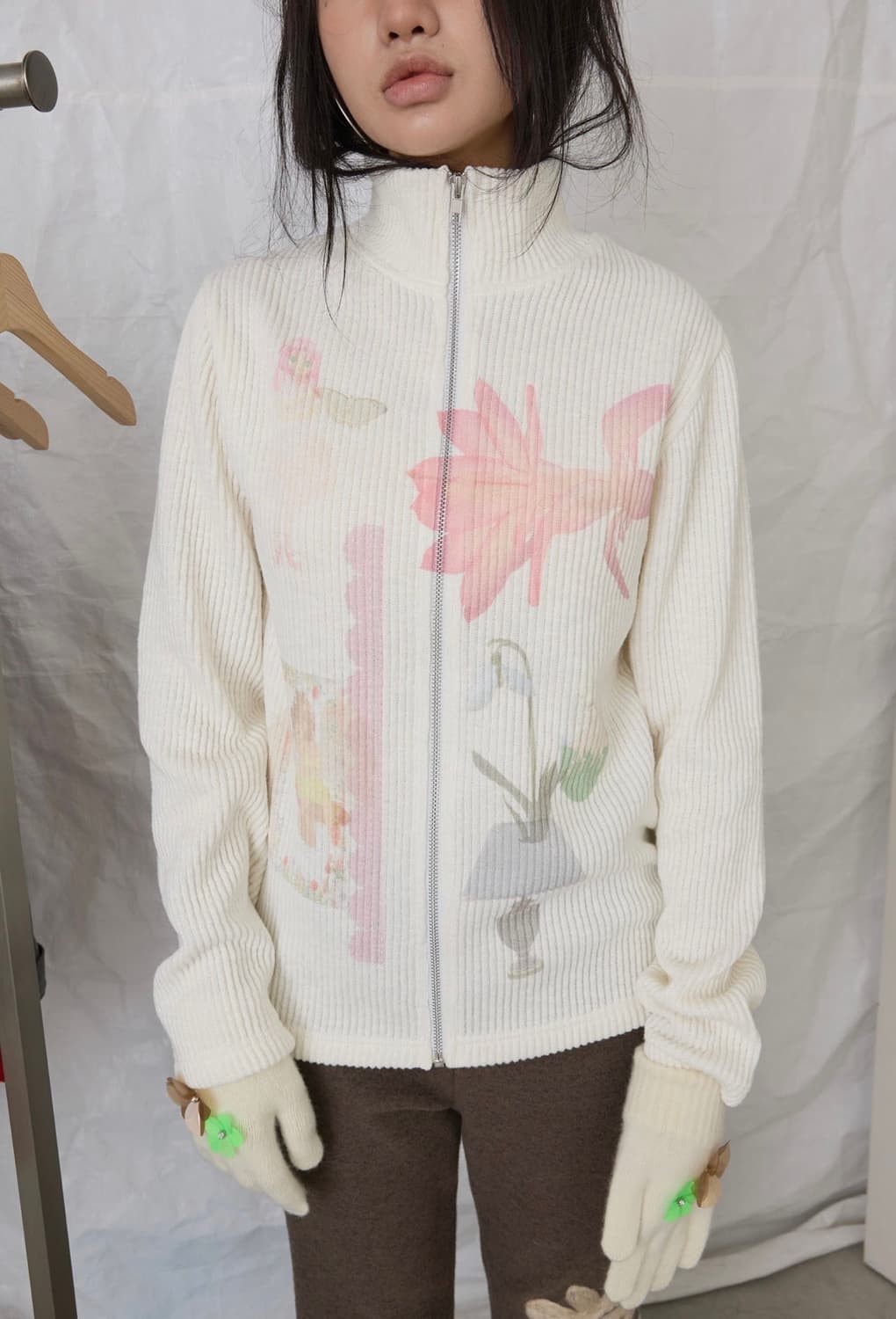 영마일웨어 muse rib zip up (택O) 상품이미지1