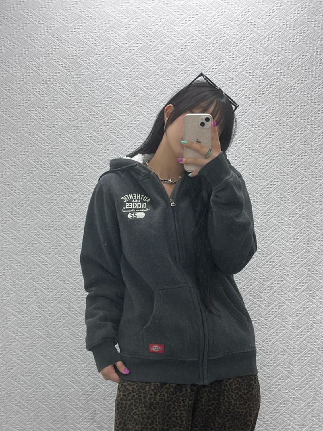 디키즈 올드스쿨 빈티지 양털 후드 집업 M C06932 상품이미지2