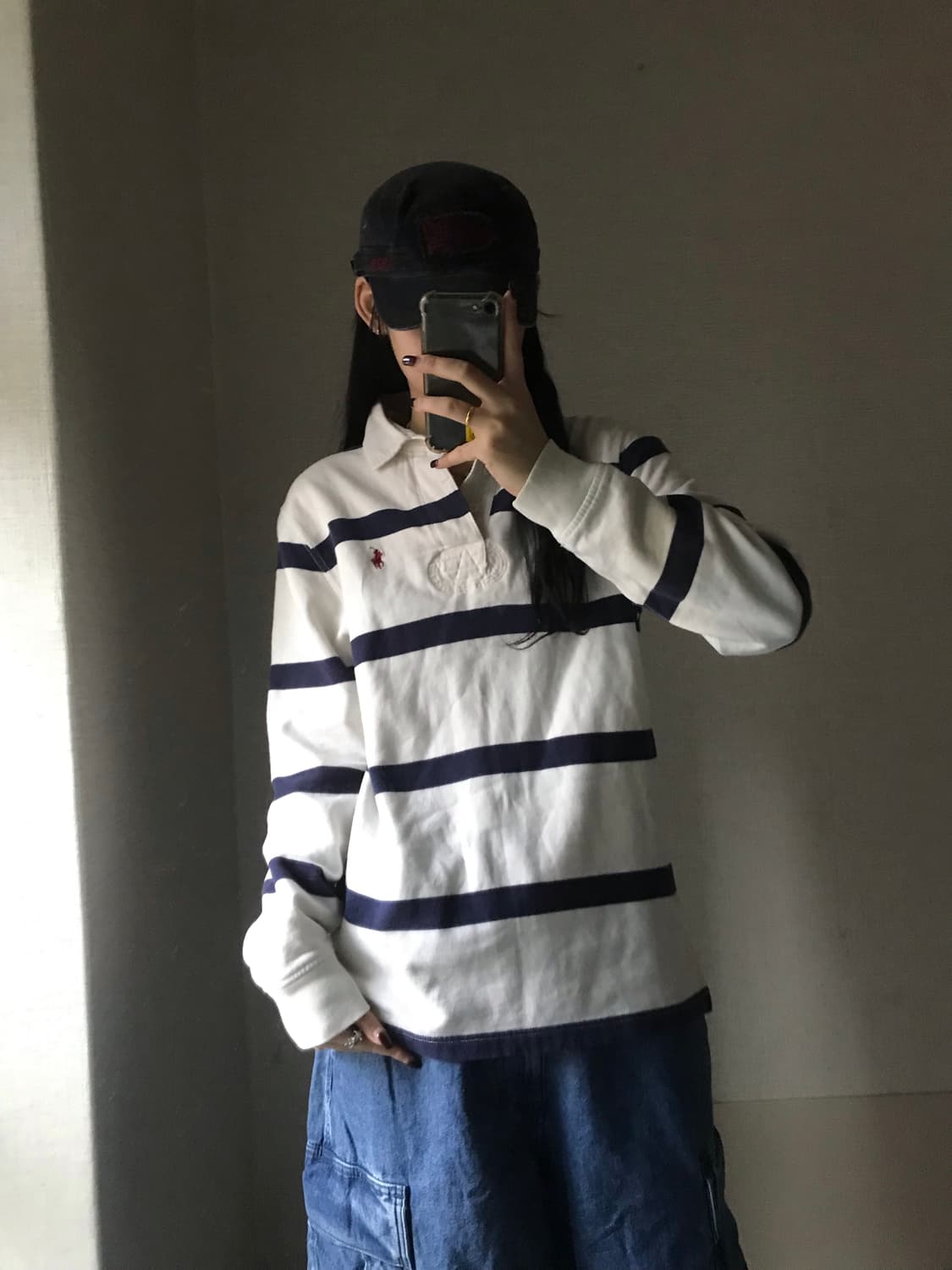 폴로 화이트 네이비 럭비티셔츠 상품이미지4