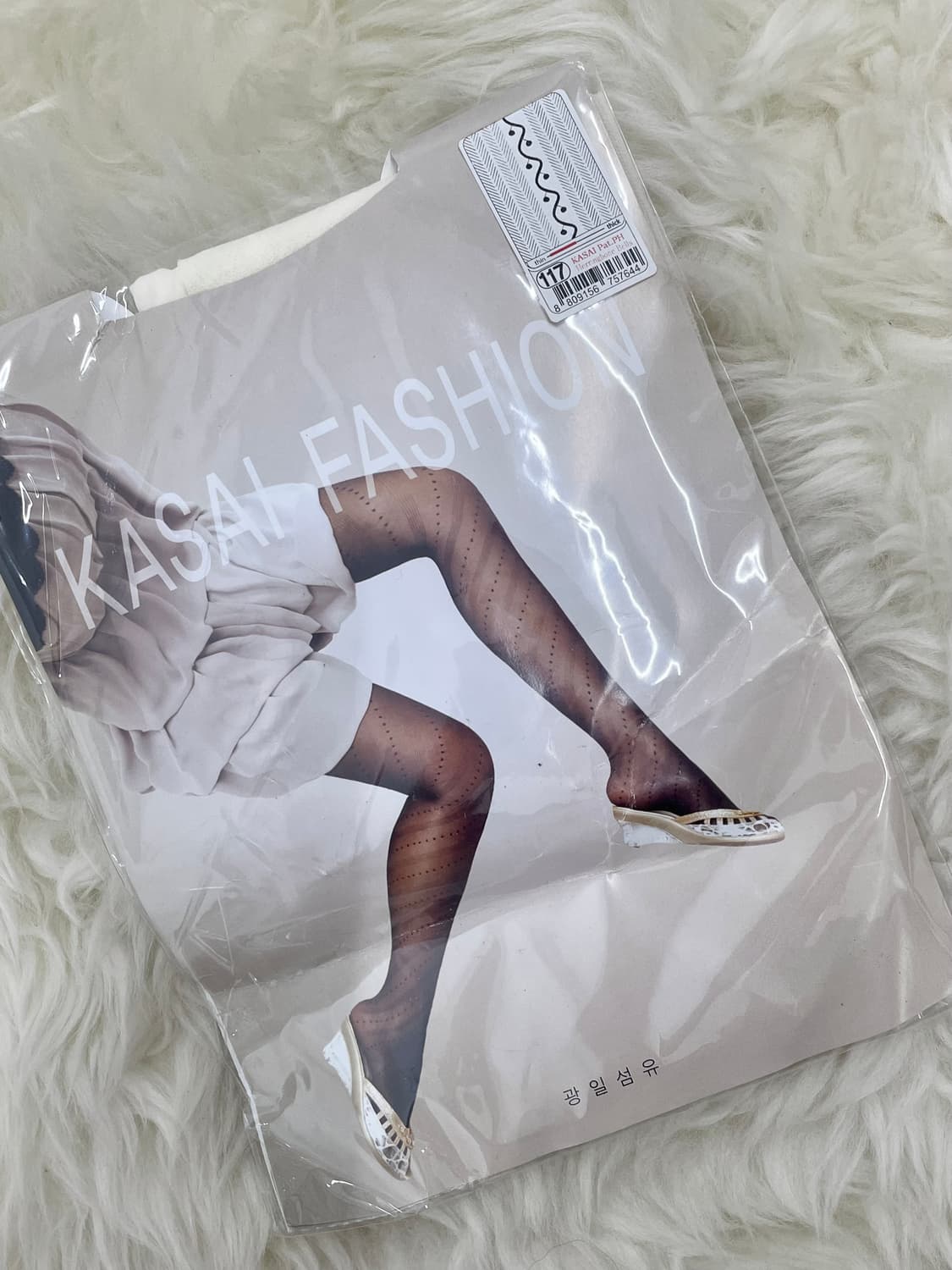 아이보리 패턴 스타킹 상품이미지3