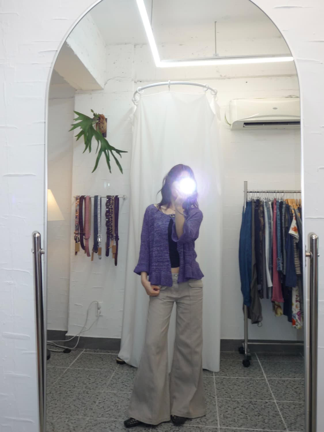 원버튼 퍼플 가디건 상품이미지1