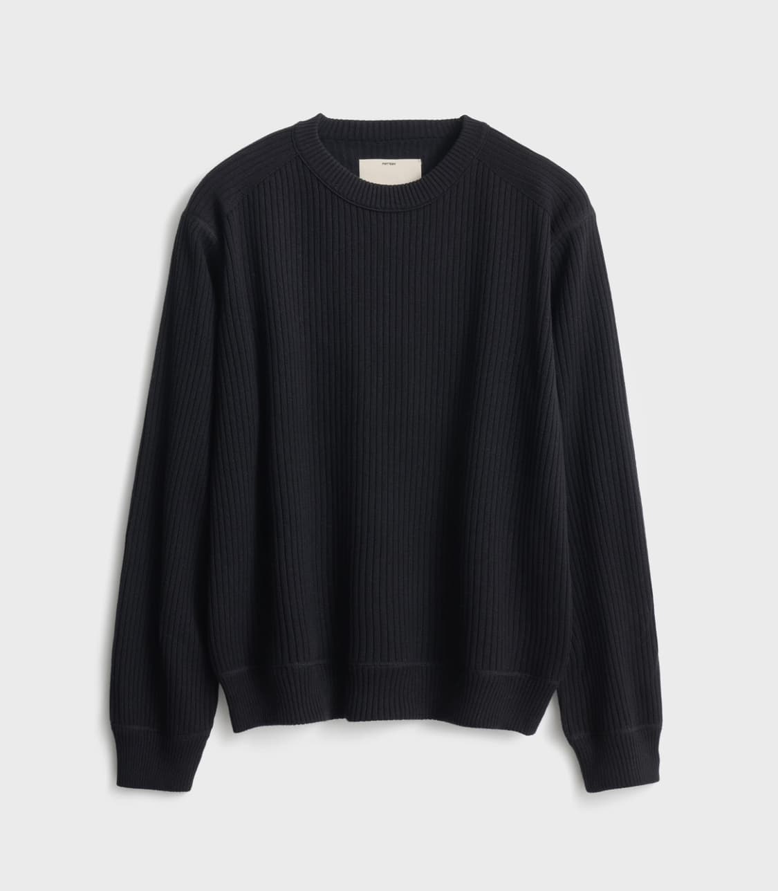 포터리 코튼 실크 크루넥 니트 블랙 3 상품이미지1